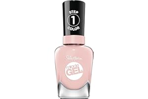 Sally Hansen Miracle Gel Salon Quality Nail Polish | Gel-Like Formula, Two-Step System, No UV Light Needed, Long Lasting | Semi-opaque | 248 Once Chiffon A Time | Light Neutral Pink Nail Polish