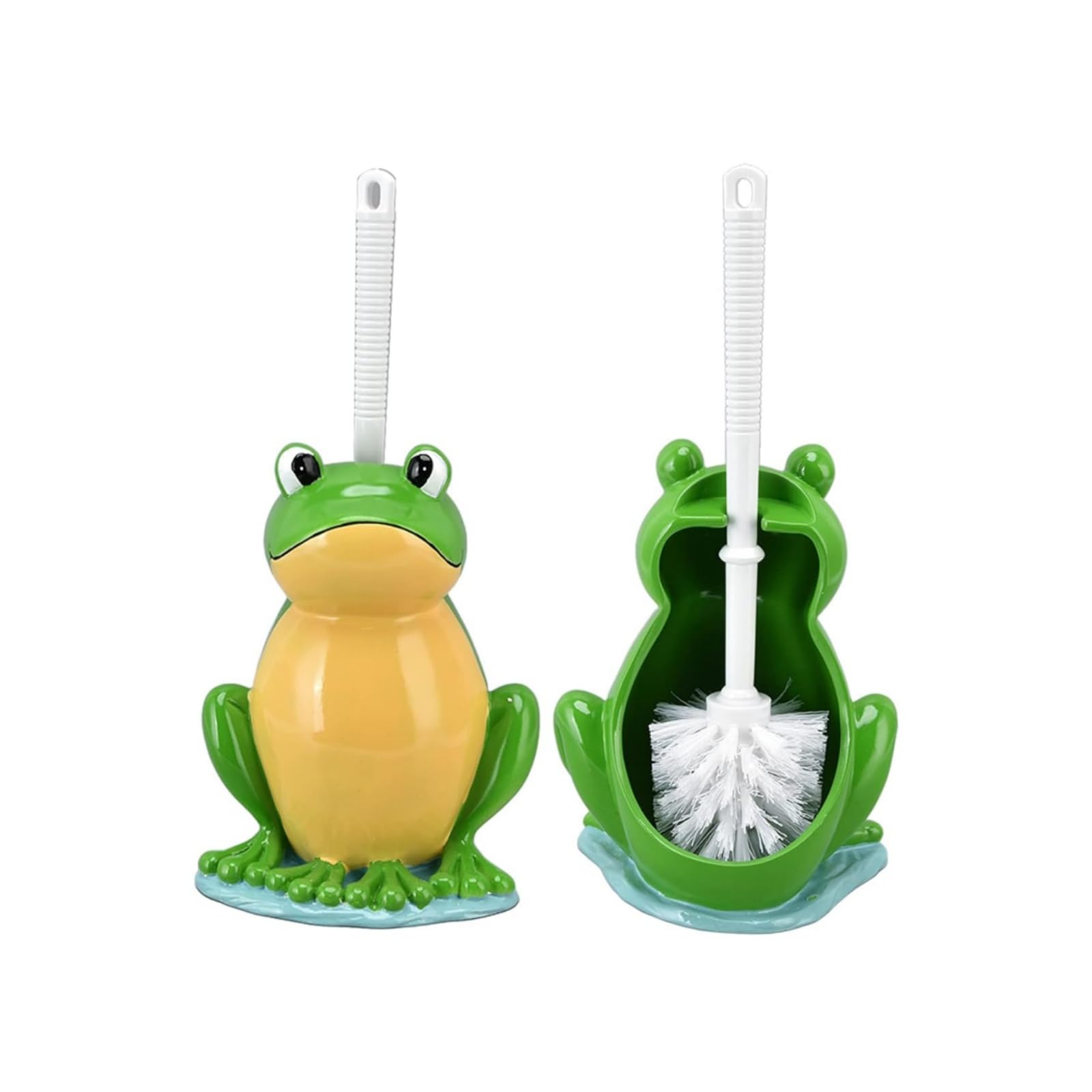 Toilet Brush Cleaner, Hygienic Shape Design with Hook Holder, Standing Bathroom Cleaning Set for Home Office Hotel Public Restrooms