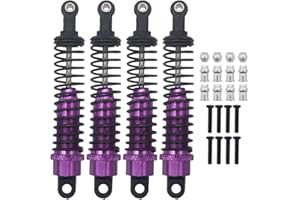 HobbyCrawler RC Adjustable Shocks Absorber Springs Set Upgrade Parts 283004 80mm 1/16 Buggy Truck Off-Road HPI HSP Traxxas Losi Axial Tamiya Redcat Car(Purple)