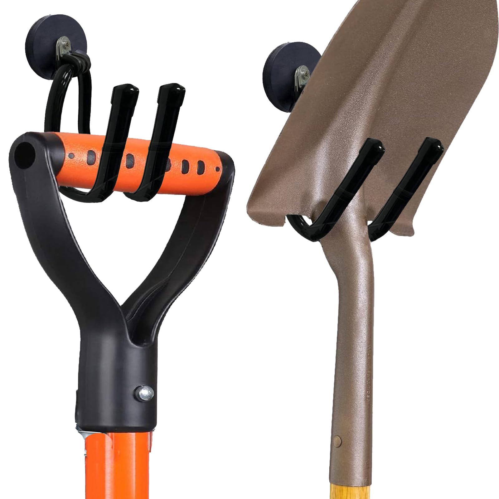 Pmsanzay 2-Pack Strong Magnetic Garage Hooks, Heavy-Duty Magnet Organizer with Rubber Coating for Garden, Hose, Workshop, Pool Tools (Indoor & Outdoor)