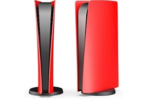 Face Plates for PS5 Console, arVin Replacement Shell Skin Cover Case for PS5, ABS Anti-Scratch Dustproof Protective Skins Faceplates, Accessories for PlayStation 5 Game Console Digital Edition (Red)