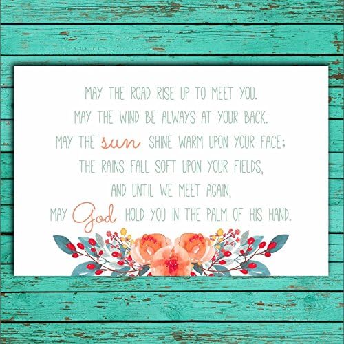 Irish Blessing Floral Quote PRINT 'May The Road Rise Up To Meet You.' Perfect Leaving Gift/Deployment Gift/Birthday Gift.
