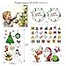 Christmas Tattoos for Kids (12Sheet 160Deigns), Konsait Christmas Themed Temporary Tattoo with Glitter Fake Stickers Face Tattoos Waterproof Xmas Party Favor Accessory Supplies Pack for Women Children