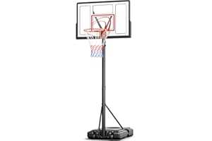 Yohood Basketball Hoop 4.43-10FT Adjustable, Portable Basketball Hoops & Goals for Kids/Teens/Adults w/44 PC Backboard, 18" S