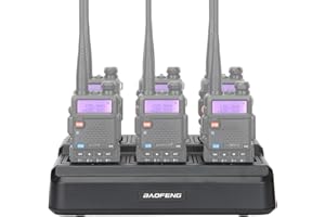 UV-5R Six Way Charger Baofeng Charger Multi Unit Charger Station for Baofeng UV-5R BF-F8HP UV-5R+ UV-5RE UV-5RTP UV-5X3 RT-5R RT-5RV MK4 Two Way Radio and Battery