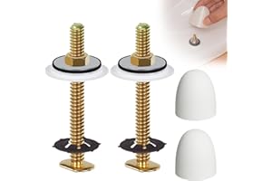 boeemi Toilet Floor Bolts and Glow in The Dark Bolt Covers Kit – 2 Pack Brass T-Bolts with Washers, Nuts & PLA Caps – Universal Toilet Mounting Kit for Decorative Installation