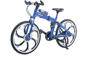 Ailejia Finger Racing Bicycle Mountain Bike Cake Topper Mini Dirt Bike Bicycle Model Cool Boy Toy (Blue)