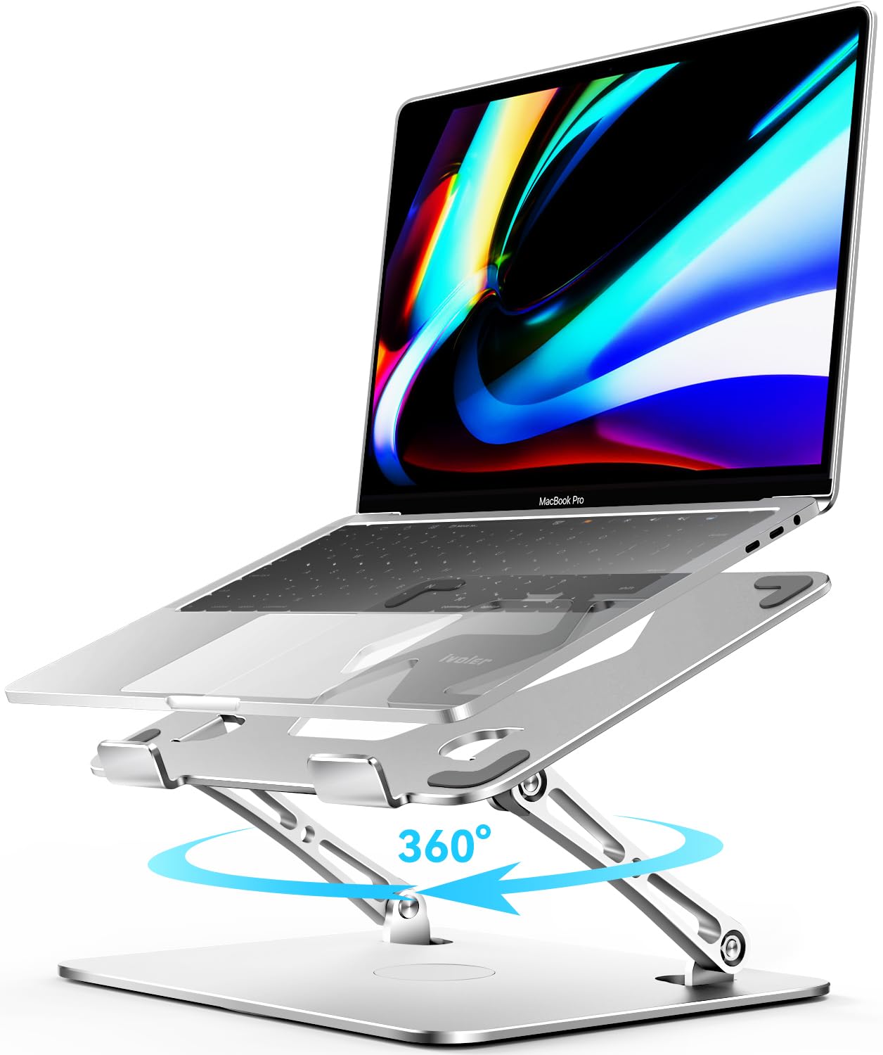 TECHGEAR Laptop Stand Ergonomic Height Angle Adjustable Laptop Riser Desk Heat Vent Mobile Holder - View #2