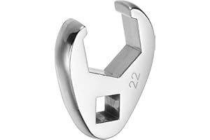 HARFINGTON Drive Crowfoot Wrench 3/8" Drive 22mm Metric Fractional Crowfoot Flare Nut Wrench 40Cr Chrome Plated Open End Crowfoot Wrench for Mechanics Automotive Repair Work