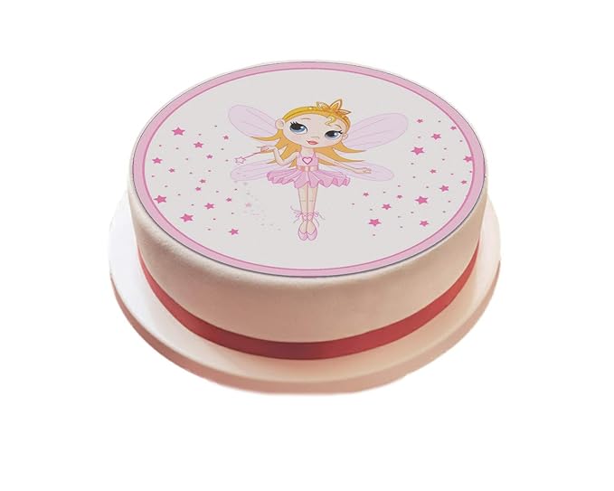 Personalised Pink Fairy Princess Happy Birthday Icing Sheet Cake