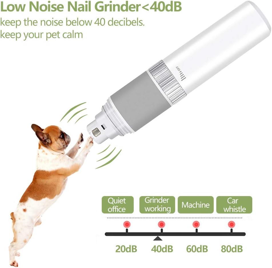 MASALING Nail Clippers for Dogs Premium， Quiet Dog Nail Grinder Stepless Speed Pet Nail Grinder, Professional 7500-PT 5V Nail File for Dogs(White) : Pet Supplies