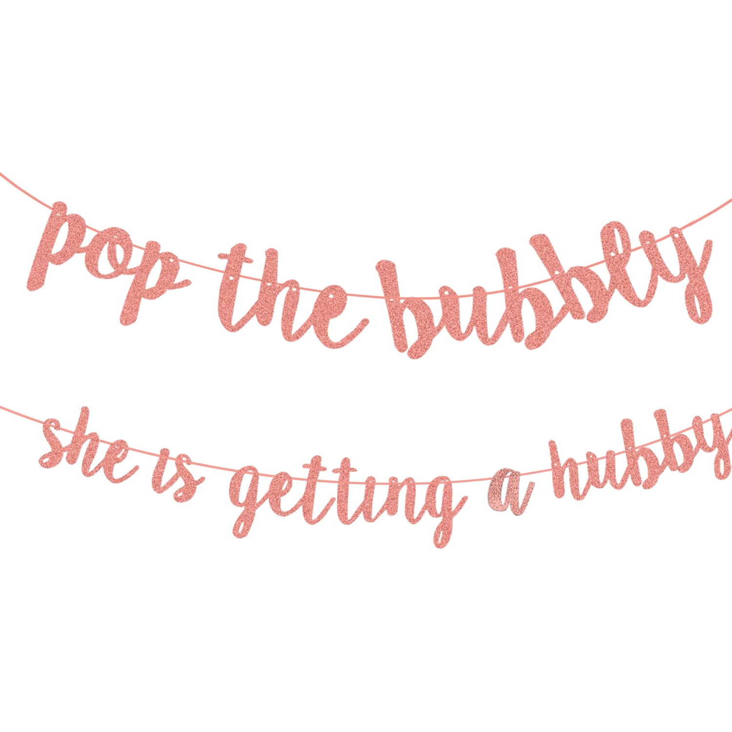 KINBOM Rose Gold Bachelorette Party Banner, Bride To Be Bridal Shower Decorations Engagement Party Decor Pop The Bubbly Party Decorations Bachelorette Banner for wedding Engagement