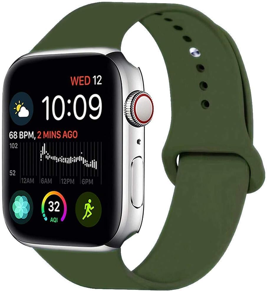 Annymei Watch Band, Durable Soft Silicone Replacement Compatible Watch Strap Replacement Sport Band Watch Band Series 5/4/3/2/1 Sport, Edition