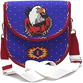 La Vivia Handmade Beaded Handbag, Native American Style Crossbody bag, Czech Seed Beads Shoulder Bag with Adjustable Strap, Unisex Handbag. Dark Blue