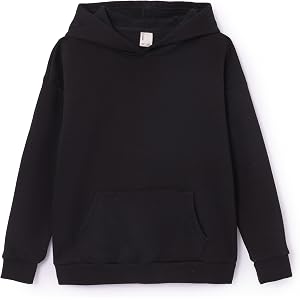 PATPAT Fleece Hoodies for Girls Unisex Cotton Loose Sweatshirts Casual Long Sleeve Pullover Tops with Pockets 7-16Years