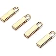 Zpsolution Gold Zipper Pull Replacement Metal Zipper Tab Repair Easy Use for Broken and Missing Pulls on Luggage, Suitcases, Jackets, Backpacks, Coats, Boots
