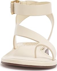 Vince Camuto Women's Liba Flat Sandal, Panna