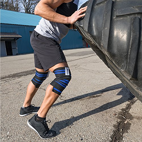 KneeWrapsGreatforSquatsWeightliftingPowerliftingCrossfitBodybuilding80LElasticWrap