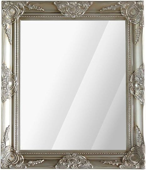 Amazon Co Jp アンティーク調 ミラー 壁掛け ロココ調 エレガント シルバー アンティーク 鏡 金 シャビー 美容室 美容室用 美容院 サロン アンティーク風 豪華 彫刻 サイズ アンティークミラー アンティーク鏡 アパレル 上品 フレンチ スタイル ウォールミラー シャビー