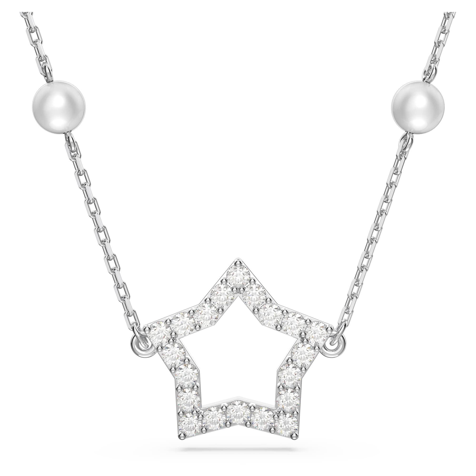 Swarovski Stella Star Necklace, White Pavé Crystals in a Rhodium Plated Setting, from the Stella Collection