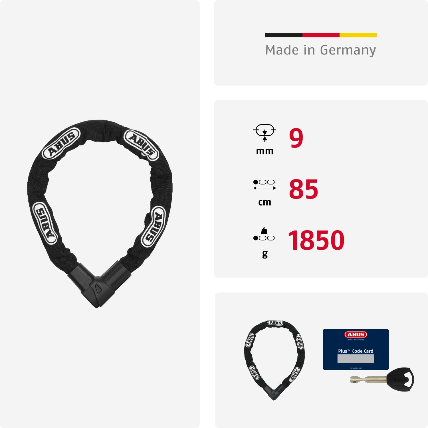 ABUS 33559 Kettenschloss, Schwarz, 85 cm 3