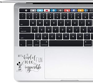 Mickey Mouse Disney Quote Vinyl Decal Sticker for Laptop MacBook trackpad It's Kind of Fun to do The Imposible