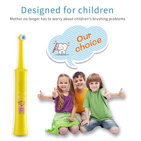 Amazon.com: Rotating Children Electric Toothbrush Tooth Brush Teeth Electric Toothbrush Rechargeable Hygiene Dental Care R01 R01 yellow 6heads: Beauty