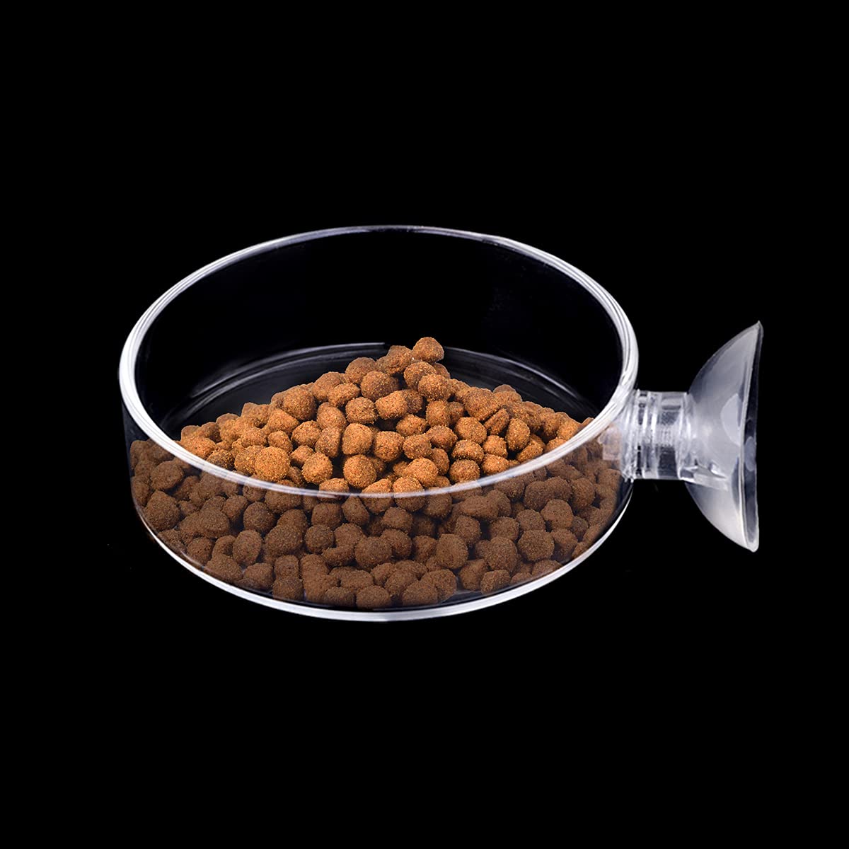 WEAVERBIRD 60mm Aquarium Shrimp Feeder Dish with Suction Glass Fish Tank Feeding Bowls Round Clear Dishes Tray