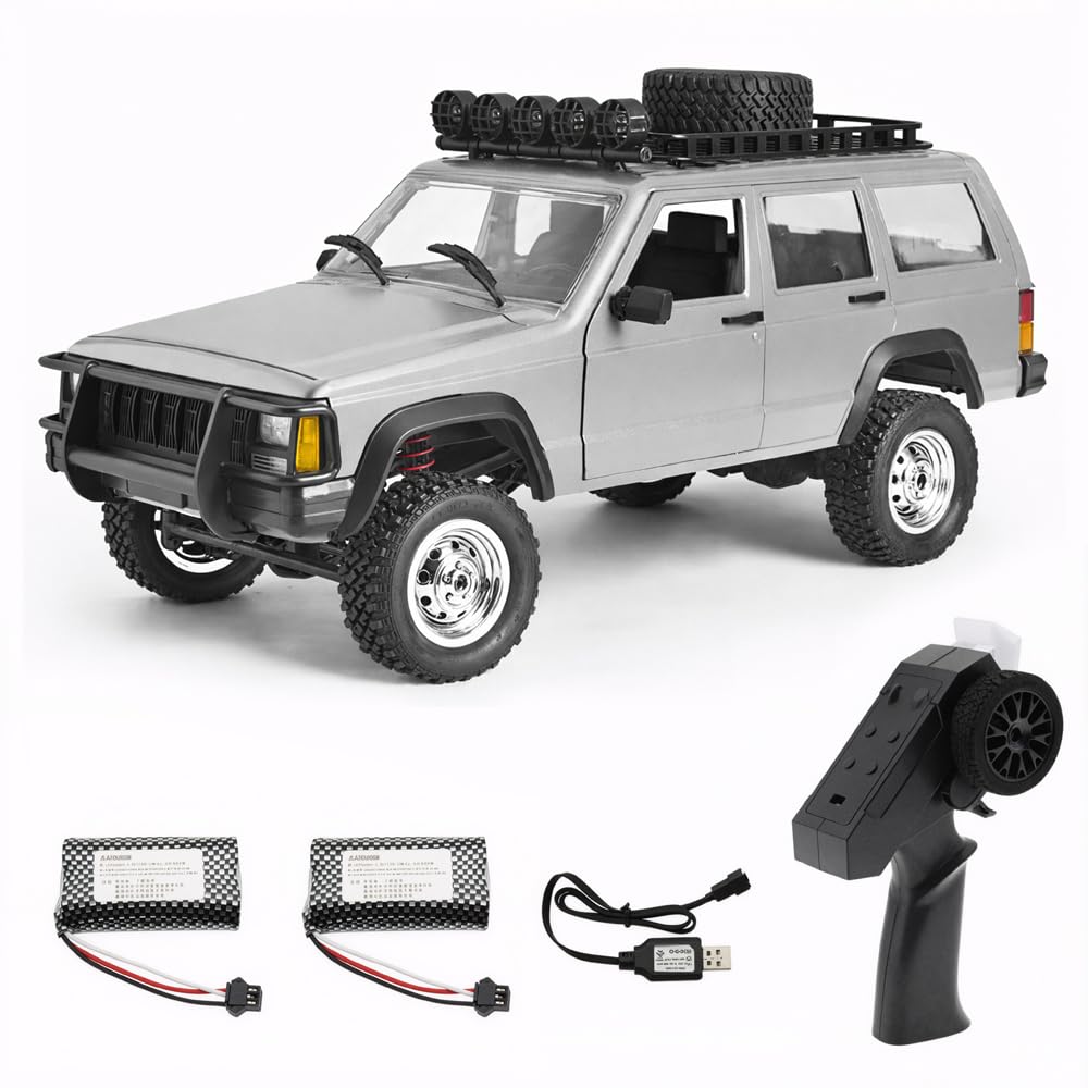 Photo 1 of GoolRC RC Rock Crawler, 1:12 Scale Remote Control Car, 2.4Ghz 4WD Off Road RC Truck, All Terrains Climbing Vehicle, RC Car Gifts for Adults, Include 2 Batteries (Silver)