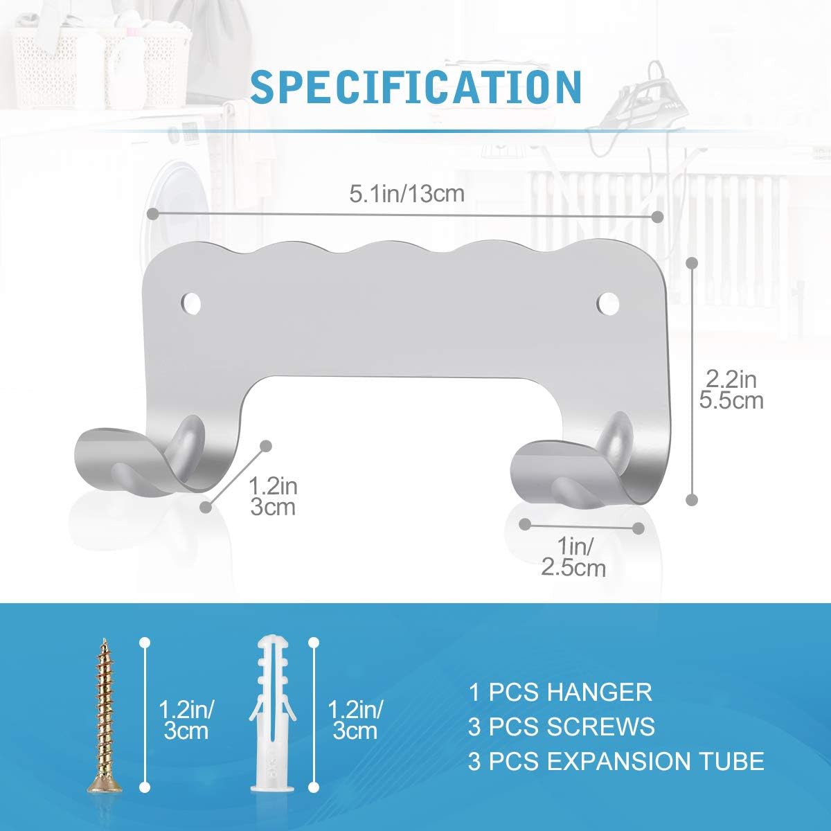 AIEVE Ironing Board Hanger, Metal Ironing Board Hook, Ironing Boards