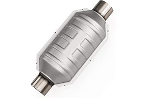 Feoie 2.25 Inch Catalytic Converter Universal 2.25" Inlet/Outle Cat Converter with Heat Shield and O2 Port