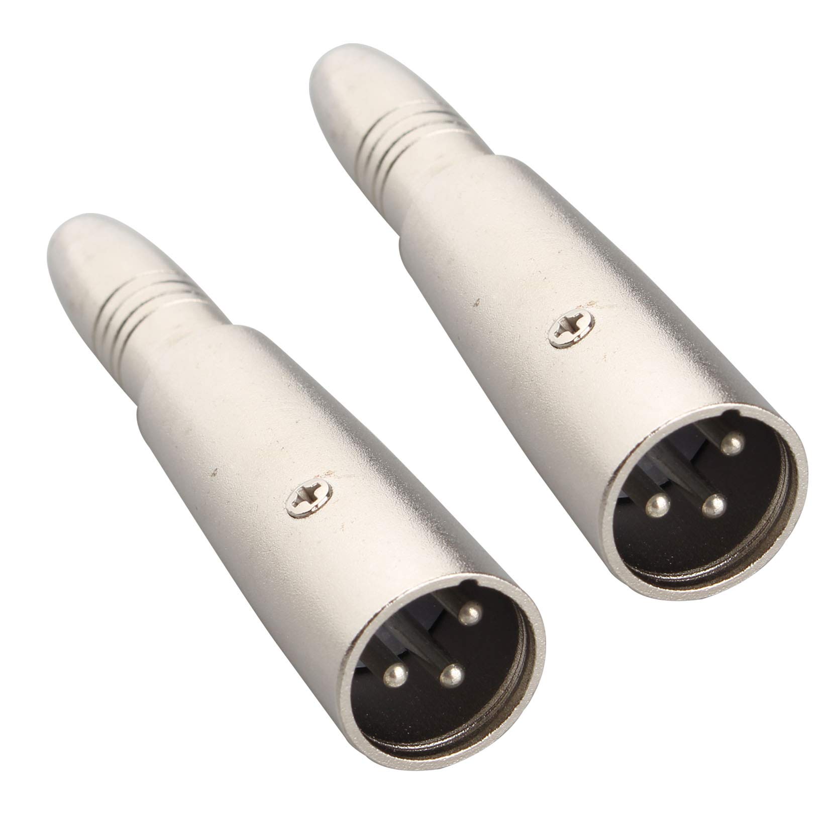 Jopto 2PCS XLR 3 Pin Male to 1/4" 6.35mm Female Jack Socket High Performance Stereo Audio Microphone Converter Metal Connector Silver for Use in the Music Industry Microphones DJ's PA System