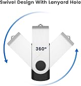KOOTION 8GB USB Flash Drive 10 Pack Swivel Capless USB 2.0 Black view 2