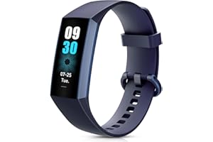 Zeacool Fitness Tracker with Heart Rate Blood Oxygen Blood Pressure Sleep Monitor,1.10''AMOLED Touch Color Screen,IP67 Waterproof Activity Tracker,Step Counter for Walking for Women Men (Blue)