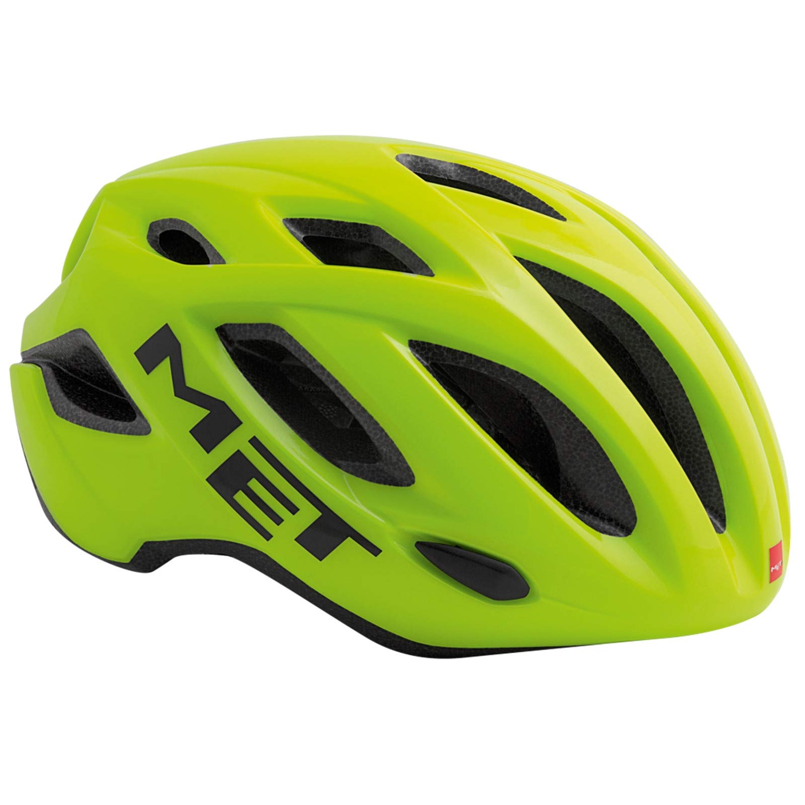 MET Idolo Fahrrad Helm Rennrad Komfort Style MBT Road Bike Belüftet Rad Sport LED Licht Inmould, 570012, Farbe Neon Gelb, Größe M