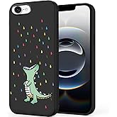 Unov Case Compatible with iPhone 16e (2025) 5G with Cute Dino Rainbow Dinosaur Dragon Embossed Pattern Design Slim Protective Soft TPU Bumper Back Cover