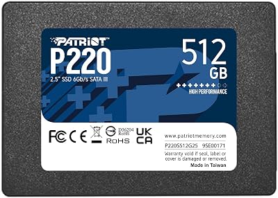 Patriot Memory P220S512G25 512GB 2.5 Inch SATA III SSD P220