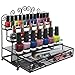 MyGift 3 Tier Black Metal Heart Scrollwork Design Cosmetic Nail Polish Display Rack w/Pull-Out Drawer