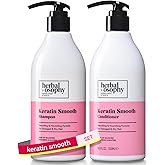 Herbalosophy Keratin Shampoo & Conditioner Set, Nourishing & Moisturizing Formula for Damaged & Dry Hair, Highly Hydrate & Repair for Color Treated Hair, Sulfate,Parabens & Gluten Free, 2 x 16.9 Fl Oz