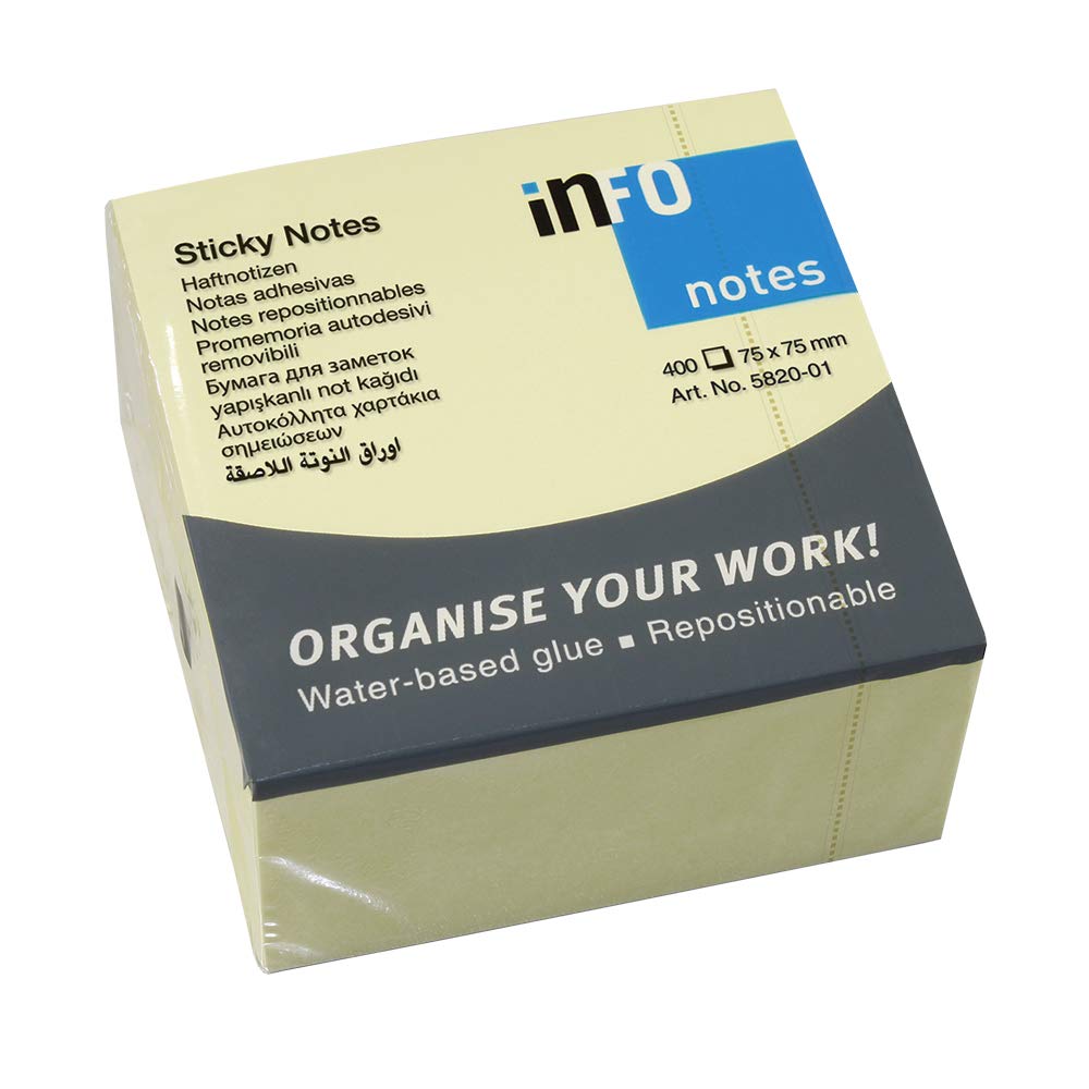 5 Star Re-Move Notes Cube Pad of 320 Sheets 76x76mm Yellow