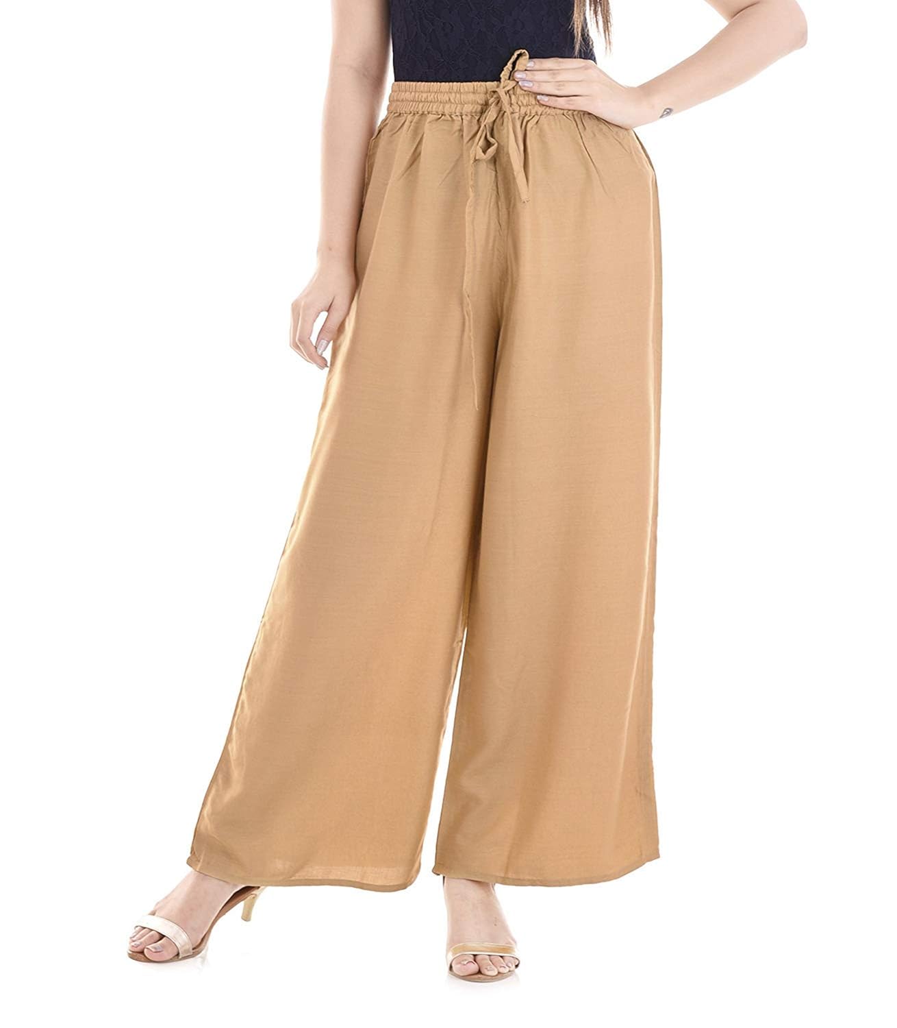 kalpit creations women's rayon palazzo plain casual and regular fit for girls and women