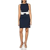 Tommy Hilfiger Womens Sleeveless High Neck Colorblock Pockets Sheath Mini Dress