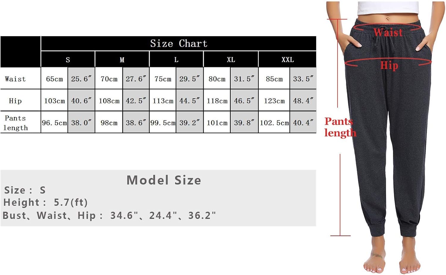 Aibrou Womens Sweatpants Drawstring Waist Harem Jogger Pants with Pockets: Clothing