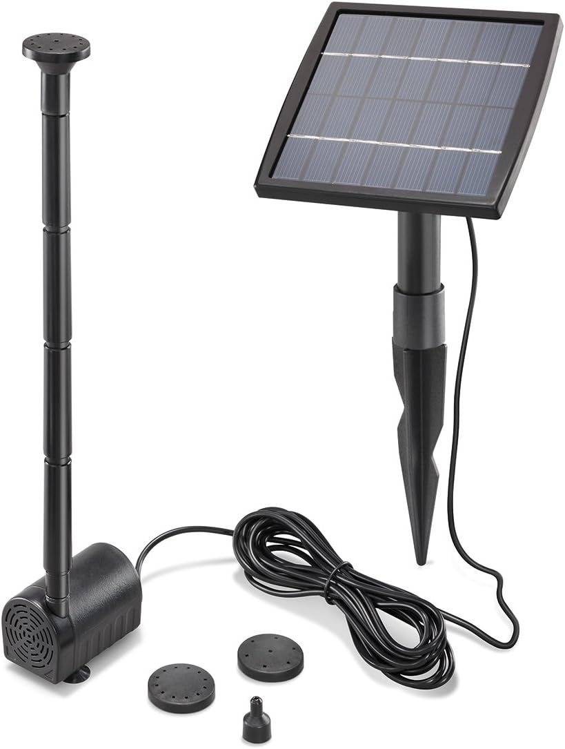 Solar Teichpumpe 1,5 Watt Solarmodul 140 l/h Förderleistung 80 cm Förderhöhe esotec pro Komplettset Gartenteich, 101905