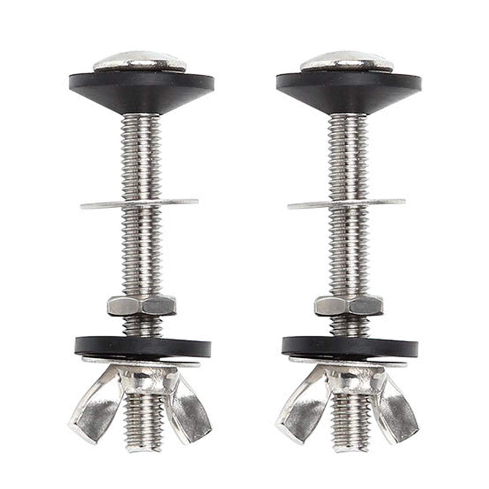 ALEOHALTER 2pcs Toilet Tank to Bowl Bolts Kit, Toilet Tank Screws, Cistern To WC Pan Accessories Toilet Pan Fixing Fitting with Rubber Washers and Extra Long Nuts