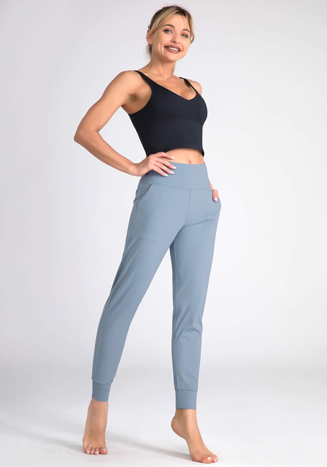 Dragon Fit Joggers for Women with Pockets,High Waist Workout Yoga Tapered Sweatpants Women's Lounge Pants: Clothing