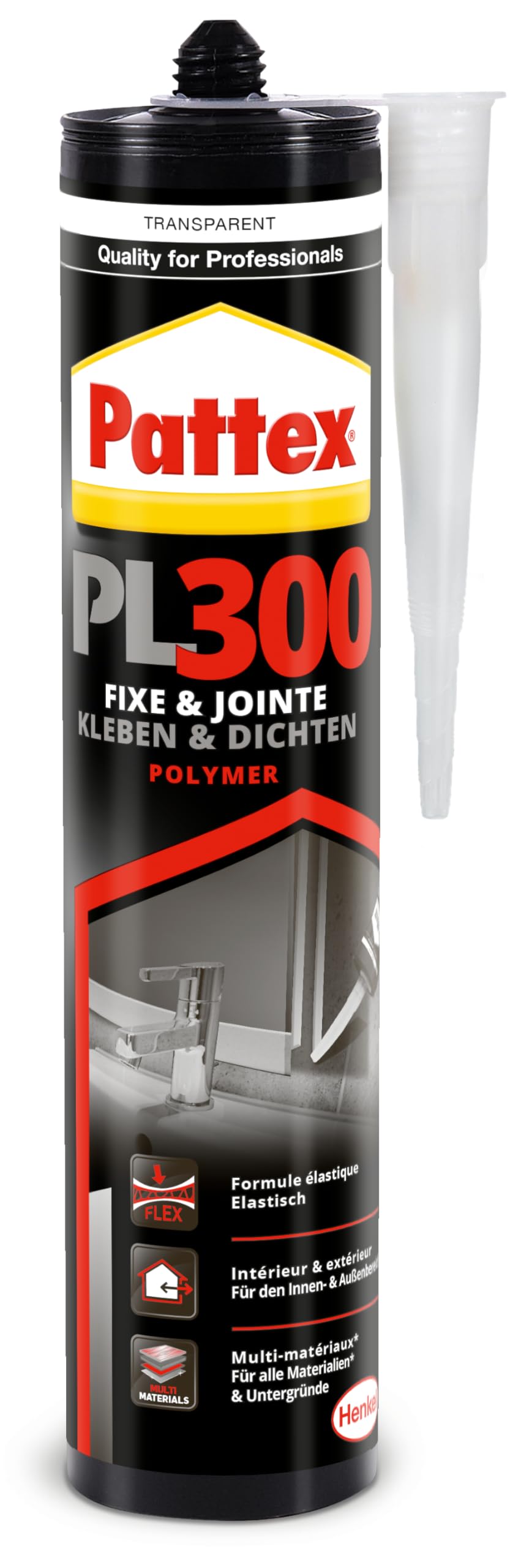 Pattex 1506660 "Pl 300" Mounting Glue, Transparent, 300 ml