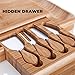 Bamboo Kitchen Cutting & Chopping Board With Drawer By ARTO - Smooth & 100% Natural Wooden Surface – Slicing, Serving & Spreading Tools Included – For Bread, Cheese, Appetizers (Large)