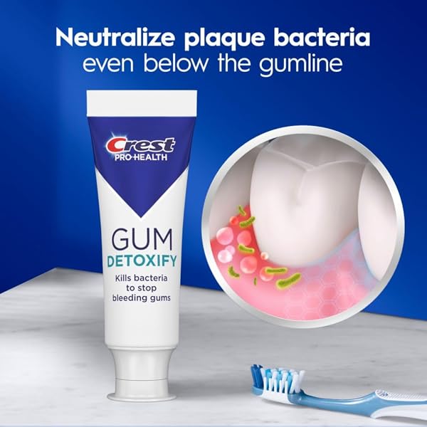 CREST PRO-HEALTH GUM DETOXIFY DEEP CLEAN TOOTHPASTE 2.6 OZ – ANTICAVITY, ANTIBACTERIAL FLOURIDE TOOTHPASTE, CLINICALLY PROVEN, GUM AND ENAMEL PROTECTION, PLAQUE CONTROL