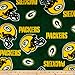 NFL Fleece Green Bay Packers Tossed Helmets Green/Yellow Fabric By The Yard